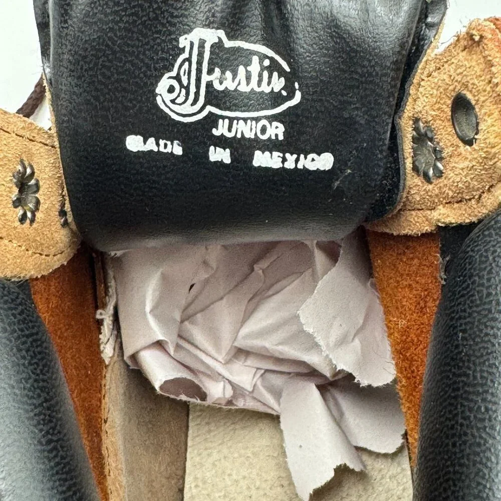 Vintage Justin Brown Leather Kiltie Lace-Up Boots Workwear Western Y2K Y4.5/W6.5